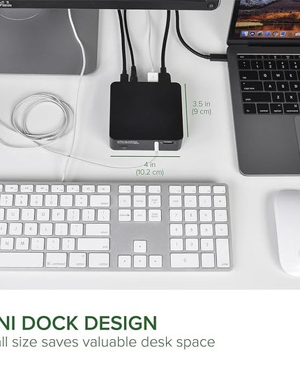 Plugable USB C Dock VESA Mount Compact with 85W Charging Thunderbolt 4/3 USB4 Compatible and Works with macOS, Windows, and ChromeOS Laptops (HDMI up to 4K@30Hz, Ethernet, 4X USB 3.0 Ports, USB-C PD)