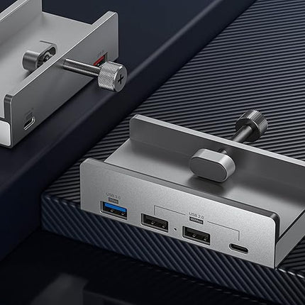 10Gbps USB Dock with Fastener USB C Adapter 4 Port Aluminum Housing USB 3.1 Docking Station for Desk