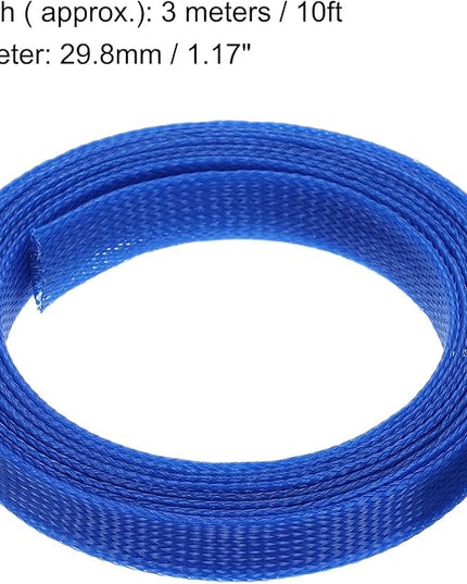 uxcell Expandable Sleeving,1 3/16-inch 10ft Cable Sleeve, Blue