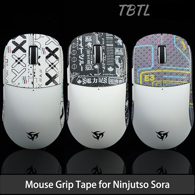 Grip Tape for Vaxee x Ninjutso Sora 4K - Anti-Slip,Enhanced Control, Sweat Resistance,Improves FPS Gaming Grip & Mouse Protection [Pre-Cut] EVA Black Purple 0.5mm