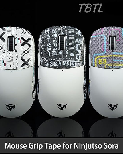 Grip Tape for Vaxee x Ninjutso Sora 4K - Anti-Slip,Enhanced Control, Sweat Resistance,Improves FPS Gaming Grip & Mouse Protection [Pre-Cut] Punk Black Gold 0.4mm