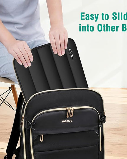 MOSISO 14 inch Laptop Case, 14 inch Puffy Laptop Sleeve Compatible with HP Lenovo Dell ASUS Acer, HP Stream, Dell Latitude, Lenovo IdeaPad, Polyester Horizontal Bag with Small Case, Black