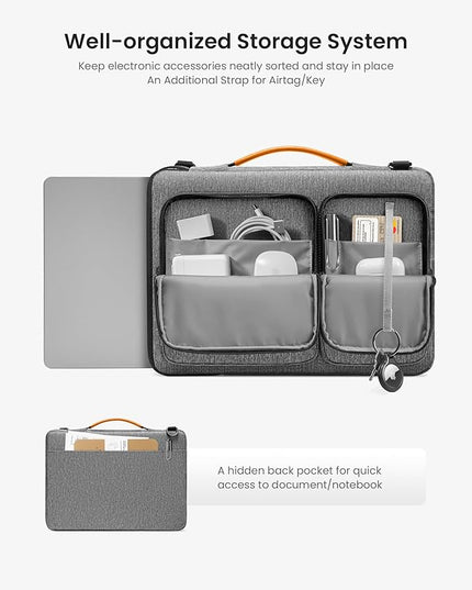 tomtoc 360 Protective Laptop Shoulder Bag for 15 Inch New MacBook Air M4/A3241 M3/A3114 M2/A2941 2025-2023, 15 Inch Microsoft Surface Laptop 6/5, Water-Resistant Accessory Case for MacBook Pro
