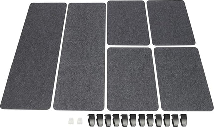 Stand Up Desk Privacy Panel, 6Pcs Clamp-On Acoustic Desk Divider Table Mounted Privacy Panel Sound Proof Dividers(2Long Panel 47.25x16In&4 Short Panel 23.6x16In) (2Long Panel - 47.25x16In)