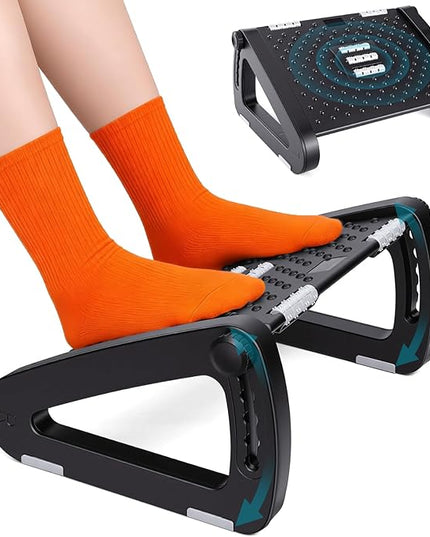 Foot Rest for Under Desk at Work - Ergonomic Under Desk Footrest for Office, Adjustable Foot Stool Desks Footrests with Roller Massager - Leg Support Rest for Office Chair & Gaming Home