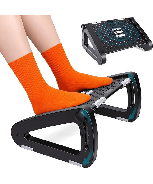 Foot Rest for Under Desk at Work - Ergonomic Under Desk Footrest for Office, Adjustable Foot Stool Desks Footrests with Roller Massager - Leg Support Rest for Office Chair & Gaming Home