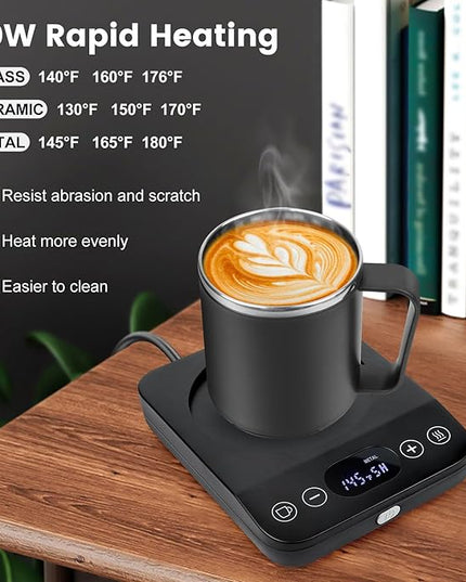 Coffee Mug Warmer & Mug Set, 30W Coffee Cup Warmer with 16oz Cup for Desk with Auto Shut Off, Timer Function, Smart Mug Heater for Heating Coffee, Tea, Candle, Beverage, Gifts