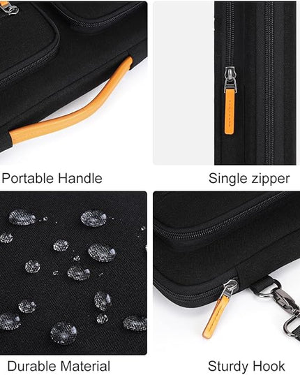 DOMISO 15.6 inch Laptop Case Sleeve Protective Cover Compatible with MacBook Pro 16 M4 M3 M2/Pro Max,15.6-16 inch HP Dell ASUS Lenovo Chromebook,Waterproof Computer Bag with Shoulder Strap,Black