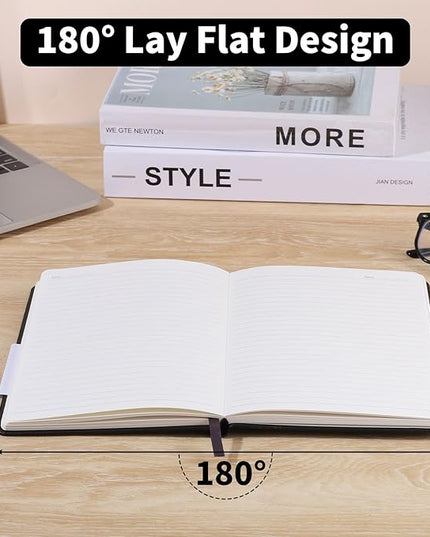 80 Sheets Lined Journal Notebook, 5.7" X 8.3" Writing & Journaling Hardcover Executive Notebooks for Student Worker Women Men Notepads Journals for Writing Travel & Organization, Black