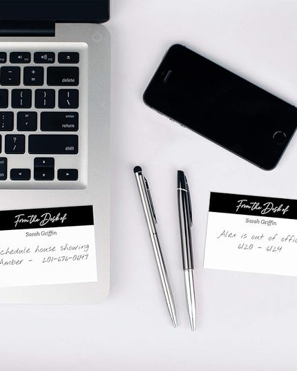 from The Desk of Personalized Sticky Notepads/Modern 3" x 4" Custom Writing Pads / 6 Customized Sticky Notes Pads / 50 Sheets Per Pad/Made in The USA