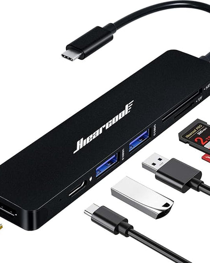 Hiearcool USB C Hub, USBC Hub Multi-Port Adapter for MacBook Pro/Air M1 M2, 4K HDMI USB-C Dock Dongle for iPad and Other Type C Devices