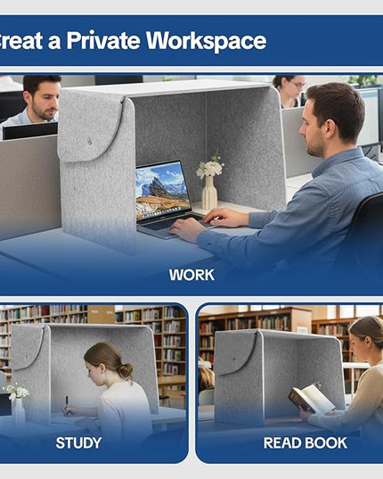 Desktop Partition Divider - Foldable Acoustic Privacy Screen Sound Absorbing Panel for Office & Home, Desk Shade for Cubicle to Block Light, 32.3" W x 19.7" D x 23.2" H