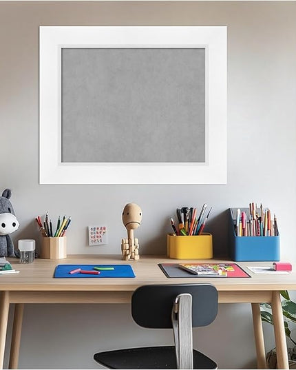 Amanti Art White Framed Magnetic Board 21x25 Small Vision Board for use with Magnets, 100% Metal Sheet to Display Items as Office Decor or for Home Organization in mudroom, Kitchen or Kids Room