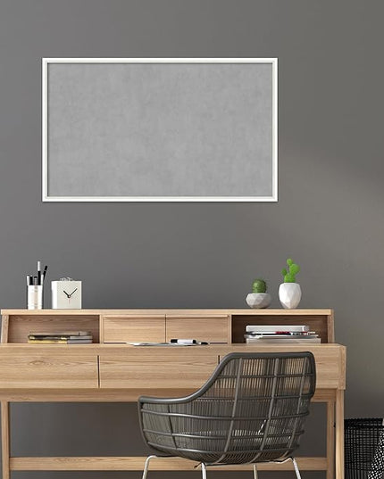 Amanti Art White Framed Magnetic Board 25x41 Large Vision Board for use with Magnets, 100% Metal Sheet to Display Items as Office Decor or for Home Organization in mudroom, Kitchen or Kids Room