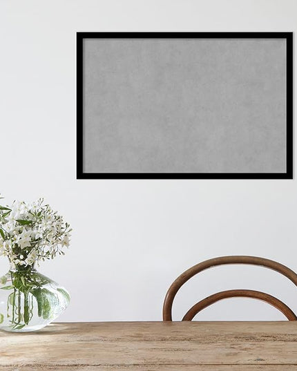 Amanti Art Black Framed Magnetic Board 17x25 Medium Vision Board for use with Magnets, 100% Metal Sheet to Display Items as Office Decor or for Home Organization in mudroom, Kitchen or Kids Room
