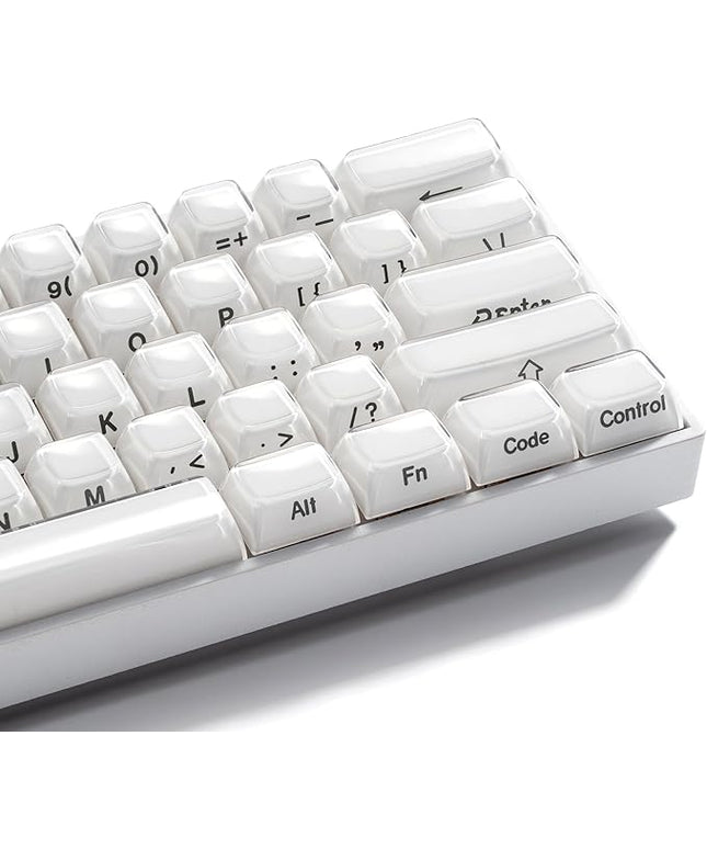 XVX White Keycaps, Crystal Jelly Keyboard Key caps OEM Profile Side Printed Keycap Set Compatible with 61/68/84/87/98/100 ANSI Layout MX Switches Mechanical Keyboard