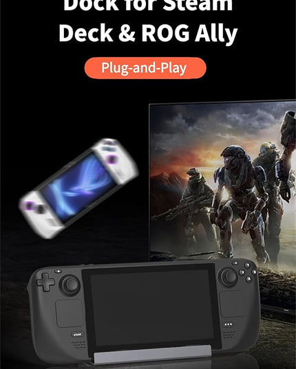 Diyeeni USB C Docking Station for Steam Deck & ROG Ally, 6-in-1 Dock with HDMI 2.0 4K@60Hz, Gigabit Ethernet, 3*USBA 3.0, 100W PD Fast Charging, Plug and Play