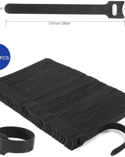 Reusable Cable Ties, 210 PCS 8 Inches Adjustable Cord Straps Wire Organizer Cord Wrap and Hook Loop Cable Management