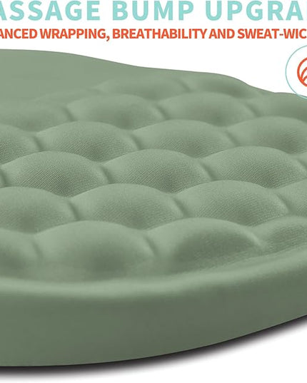 Ergonomic Mouse Pad Wrist Support with Memory Foam Massage Bulge, Carpal Tunnel Pain Relief Mousepad Wrist Rest for Mouse(12x8 inch, Light Green)