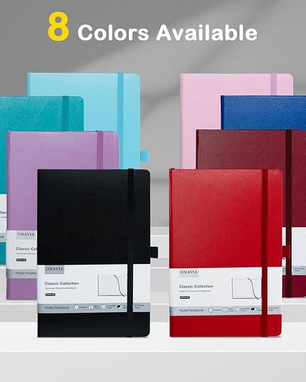 8 Pack Lined Journal Notebooks for Work, Travel, College, (A5 Size 100 GSM Thick Paper) - Classic Ruled, Hardcover Notepad for Writing 160 Pages, 5.5 x 8.3 inch - Multipack 8 Colors