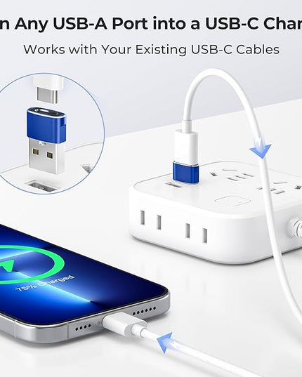 Basesailor USB to USB C Adapter 3Pack,Type C Female to USB A Male Cable Converter for MacBook Pro,iMac,PC,Laptop,Computer,Samsung Galaxy Note 10 20 S20 S21 S22 S23,Google Pixel 5 4 4A 3 3A 2 XL
