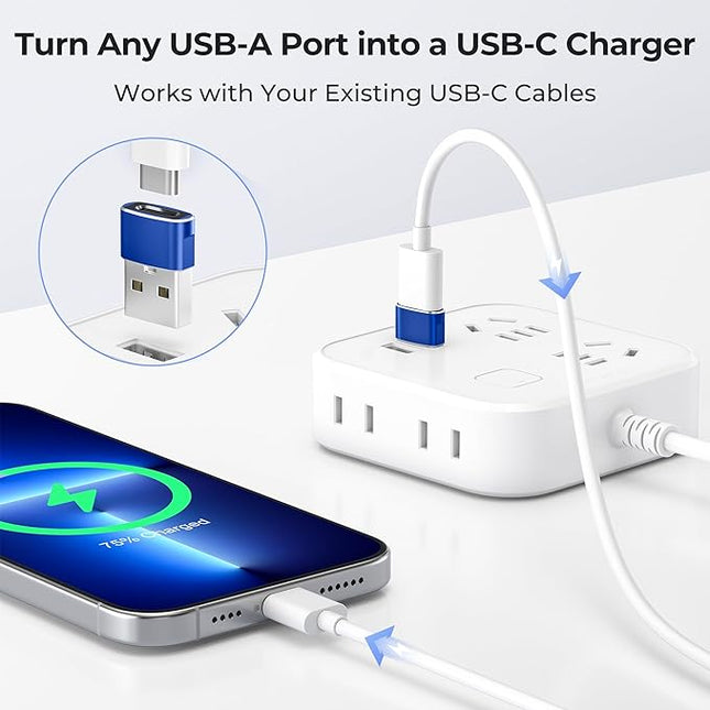 Basesailor USB to USB C Adapter 2 Pack,Type C Female to A Male Charger Converter for Apple Watch Ultra iWatch 7 8 SE,iPhone 15 14 13 12 Plus Pro Max,AirPods,iPad Air 4 5 Mini 6,Samsung Galaxy S21 S22