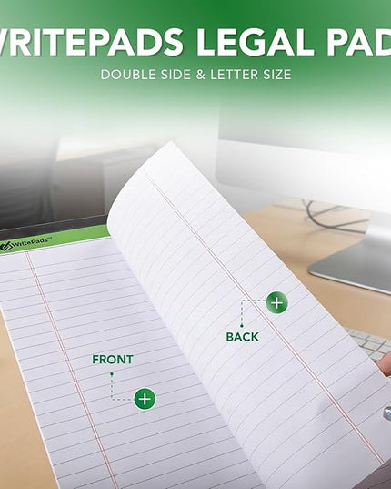 KAISA Legal Notepads 8.5"x11.75"，12pads note pads Writing Pads Recycled Paper, Wide Ruled Perforated 50 sheets Hard Back Notepads 8-1/2"x 11-3/4" Writing Tablet Canary For Office Supplies (Pack of 12pc) KSU-5293