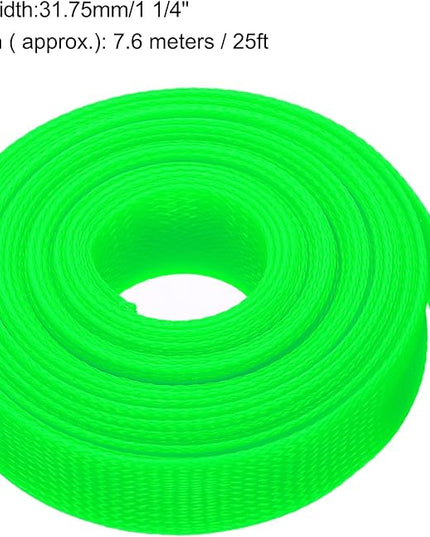 uxcell Expandable Sleeving, 1 1/4-inch 25ft Cable Sleeve, Green