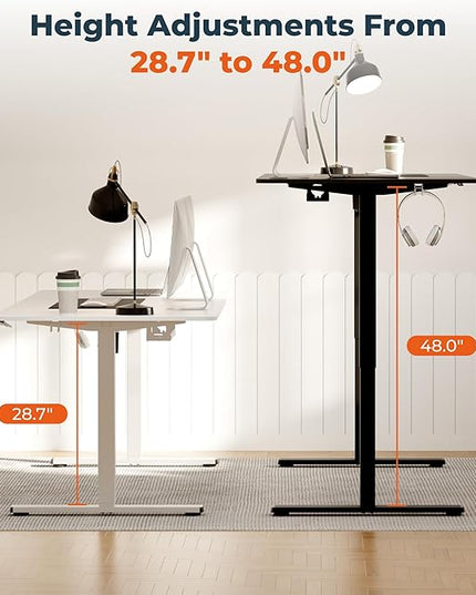 Standing Desk, Large 71x31 Inches Height Adjustable Stand Up Desk with Cable Management, Home Office Computer Desk with Memory Preset with Charging USB Port & Sedentary Reminder