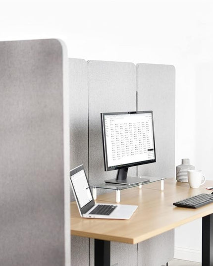 VIVO Freestanding 24 x 66 inch Privacy Panel, Cubicle Divider, Acoustic Wall Partition, Single 24 inch Panel with 2-Sided Zipper Attachment System, Gray, PP-1-T024G