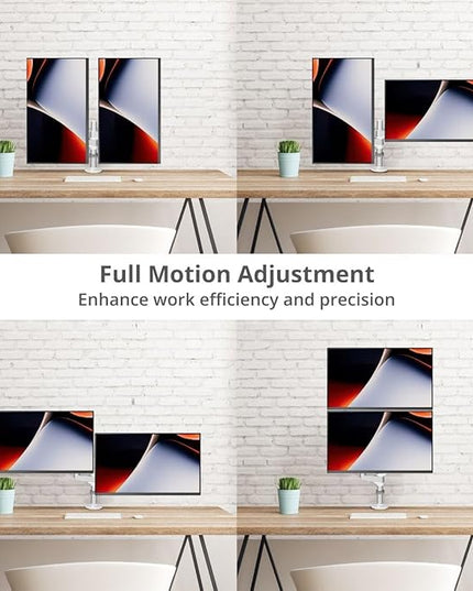 SIIG MTPRO Dual Monitor Arm Desk Mount, Fully Adjustable Mechanical Spring Design, up to 32" Display, Max 19.8 lbs per arm, VESA 75/100mm, Cable Management, BIFMA and TAA Compliant
