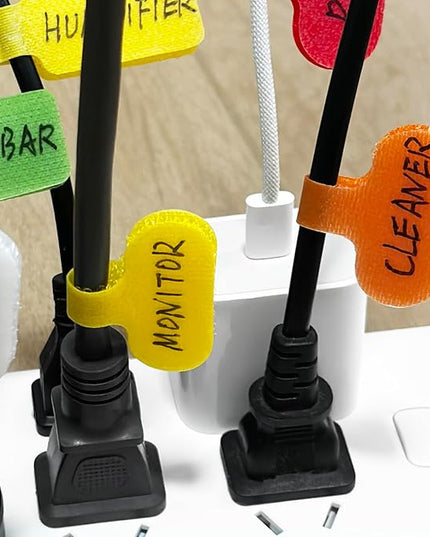 Cable Management Kit, 28 Pcs Multi-color Cable Labels and 24 Pcs Reusable Fastening Cable Ties, Cord Labels/Wire Ties For Home, Office, Desk, Cable Organizer, Cord Management