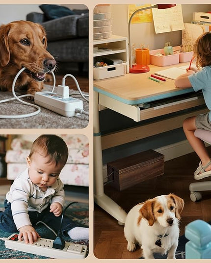 Large Cable Management Box - Burnt Wood Cable Organizer Box and Power Strip Box for Electrical Cord Management - Hide Desk Cord and Floor Cables - Wire Storage and Organization for Cords