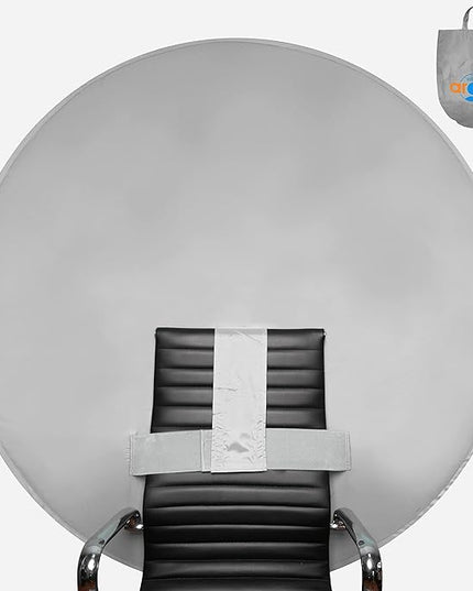 Webaround Big Shot 56" | Grey | Portable Collapsible Webcam Backdrop | Attaches to Any Chair | Wrinkle-Resistant Fabric | Ultra-Quick Setup and Takedown | Perfect for Zoom, Webex, Teams, etc.