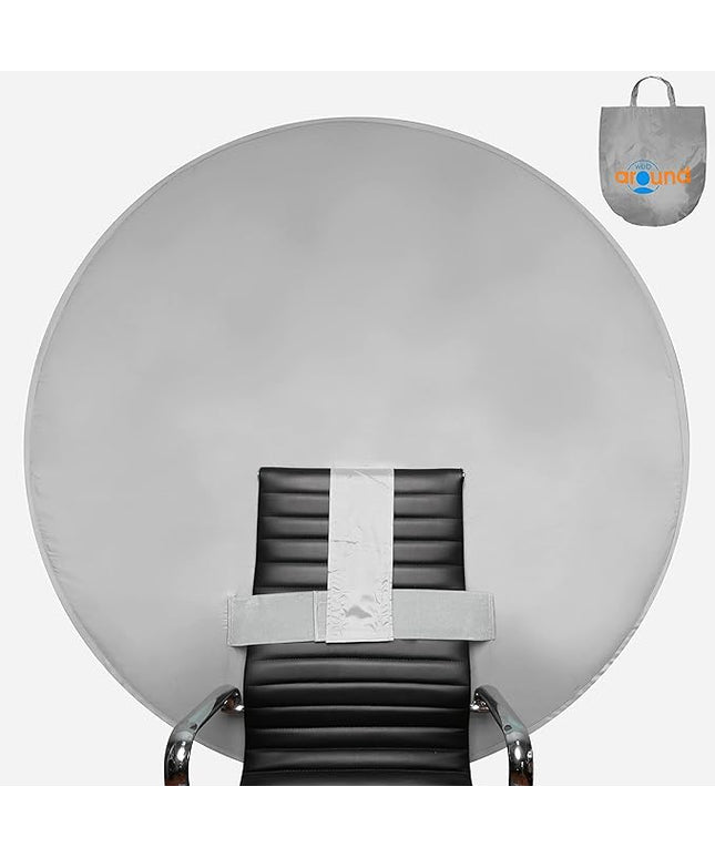 Webaround Big Shot 56" | Grey | Portable Collapsible Webcam Backdrop | Attaches to Any Chair | Wrinkle-Resistant Fabric | Ultra-Quick Setup and Takedown | Perfect for Zoom, Webex, Teams, etc.