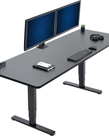 VIVO Electric 83 x 30 in Dual Motor Sit Stand Desk, Memory Height Adjustment, 2B Series, Black Top Black Frame, DESK-KIT-2B8B
