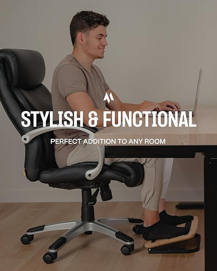 Adjustable Under Desk Foot Stool - Ergonomic Foot Rest with 7 Angles - Natural