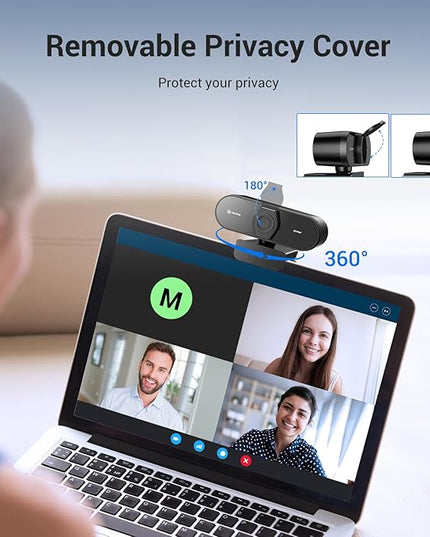 N newline 4K Webcam for PC with Tripod, PDAF Autofocus, 1080P@60FPS, 79° FOV, Low Distortion, 2 Noise Reduction Mics, Privacy Cover, Plug&Play, PC Camera for Skype, Teams, Zoom, NewEye 62 Kit
