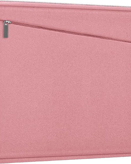 15.6 inch Laptop Case, Slim Computer Carrying Bag Protective Cover Briefcase with Front Pocket, Durable Laptop Sleeve for 15-16 Inch HP, Dell, Lenovo, Asus- Red Pink