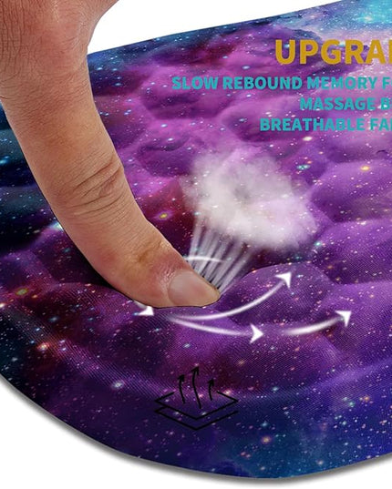 Hokafenle Ergonomic Mouse Pad Wrist Support, Wrist Rest Mousepad for Carpal Tunnel Pain Relief with Integrated Memory Foam Slope Massage Bulge (11.8x7.9 inch,Galaxy Nebula Space