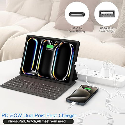 Dual Port A/C Charger for iPhone 17 16 15,Double USB A/C Charger Fast Charging Block,2Pack Quick USB C Chargers Fasr Charging 6FT Type C Cable for iPhone 17/17 Pro Max/17 Air/16 Pro/16e/15 Plus/15 Pro