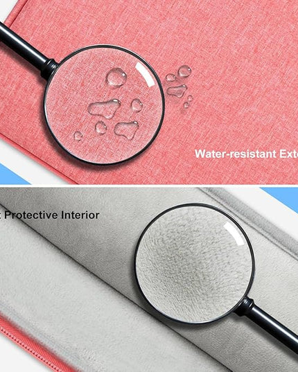 14 Inch Laptop Sleeve Case for 14-Inch MacBook Pro M1 M2 M3 M4 Laptop Computer Notebook, Slim Waterproof Polyester Carrying Case Padded Bag with Small Pocket, Pink