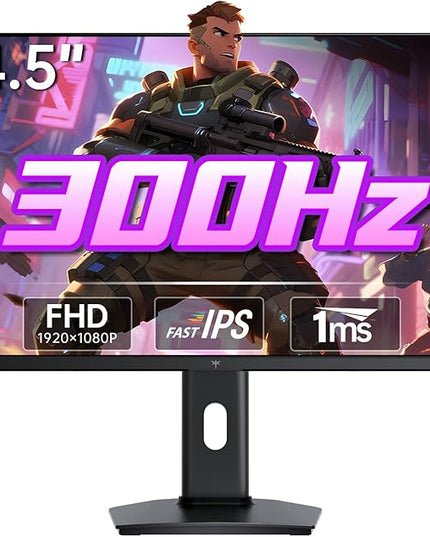 KTC 24.5 Inch 300Hz Gaming Monitor, FHD 1080P 240Hz Fast IPS Monitor, HDR, FreeSync, DisplayPort x1 HDMI x2, 119% sRGB, Height/Pivot/Tilt Adjustment, VESA Support, H25Y7
