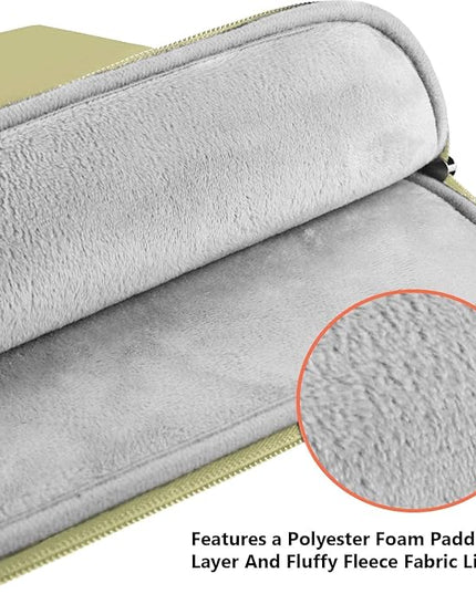 Laptop Case Sleeve 15.6 inch, Shockproof Protective Notebook Bag with Accessory Pocket, Briefcase Carrying Laptop Sleeve for 15.6" HP, ASUS, Dell, Lenovo, Acer -Off White