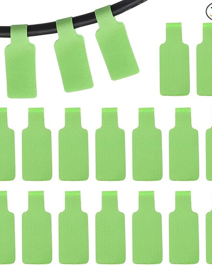PATIKIL 16Pcs Cable Labels Tags, 1.8" Write on Wire Tags Cord Labels Hook Loop Rectangle Cable Ties for Electronics Organize Wire Classify Identification Management, Green