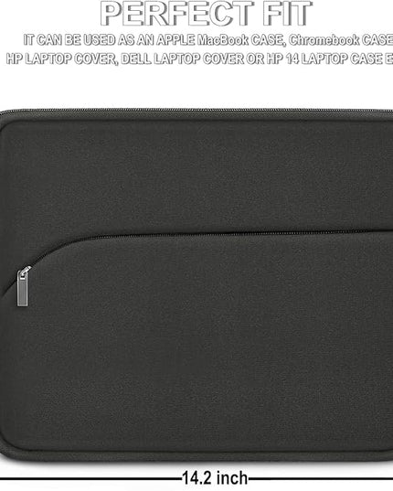 Laptop Sleeve Case 14 inch, Slim Portable Monitor Protective Cover with Front Pocket, Traveling Carrying Laptop Bag Compatible for MacBook Air/Pro, HP, Dell, Lenovo, Acer, Grey