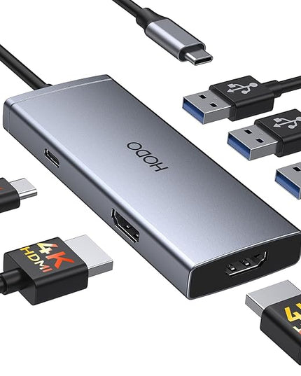 USB C Docking Station Dual HDMI Monitor 4K 60 Hz USB C to Dual HDMI Adapter with 2 hdmi Ports, USB-C Hub 2 Monitors with 3 USB Port PD Charging Compatible for Dell XPS HP Surface etc