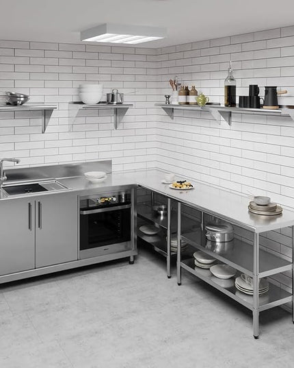 AmGood 36" Long X 10" Deep Stainless Steel Wall Shelf | NSF Certified | Appliance & Equipment Metal Shelving | Kitchen, Restaurant, Garage, Laundry, Utility Room
