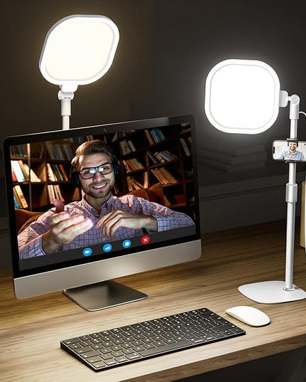 Lighting for Video Calls, 30 Light Modes Video Conference Light, Desk Ring Light with Stand for Webcam, Meetings, Live Stream, Home Office. CRI 97.8