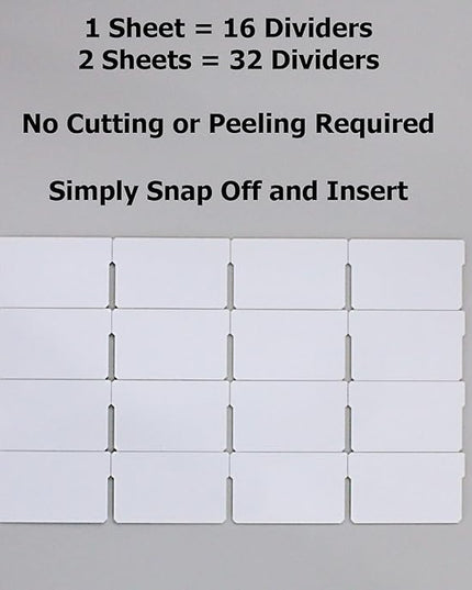 (32-Pack) Small Drawer Dividers compatible with Craft Cabinet and Hardware Storage Organizers, (Dividers Only)